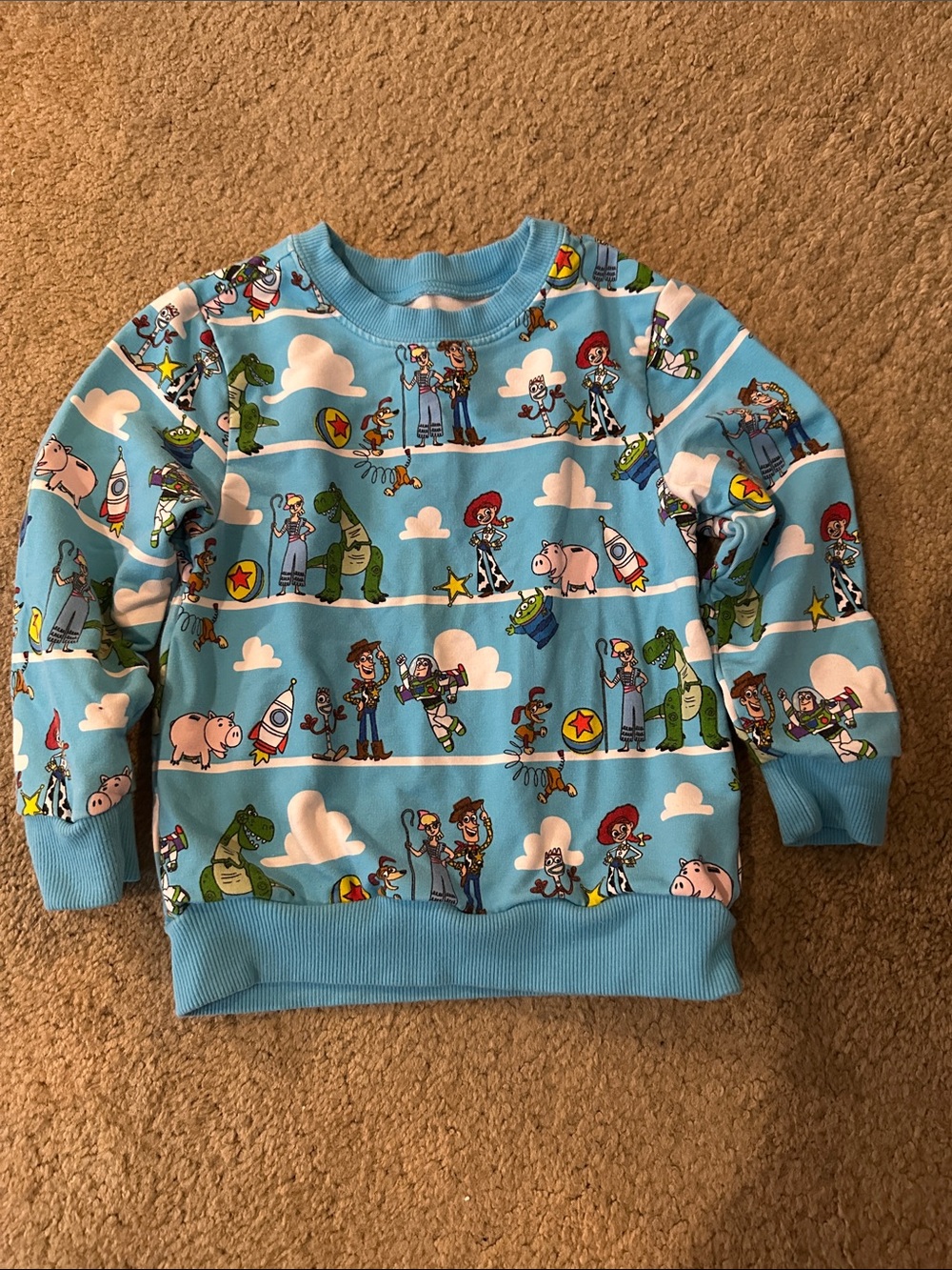 Little Sleepies Disney Light Blue Toy Story Crew Sweatshirt